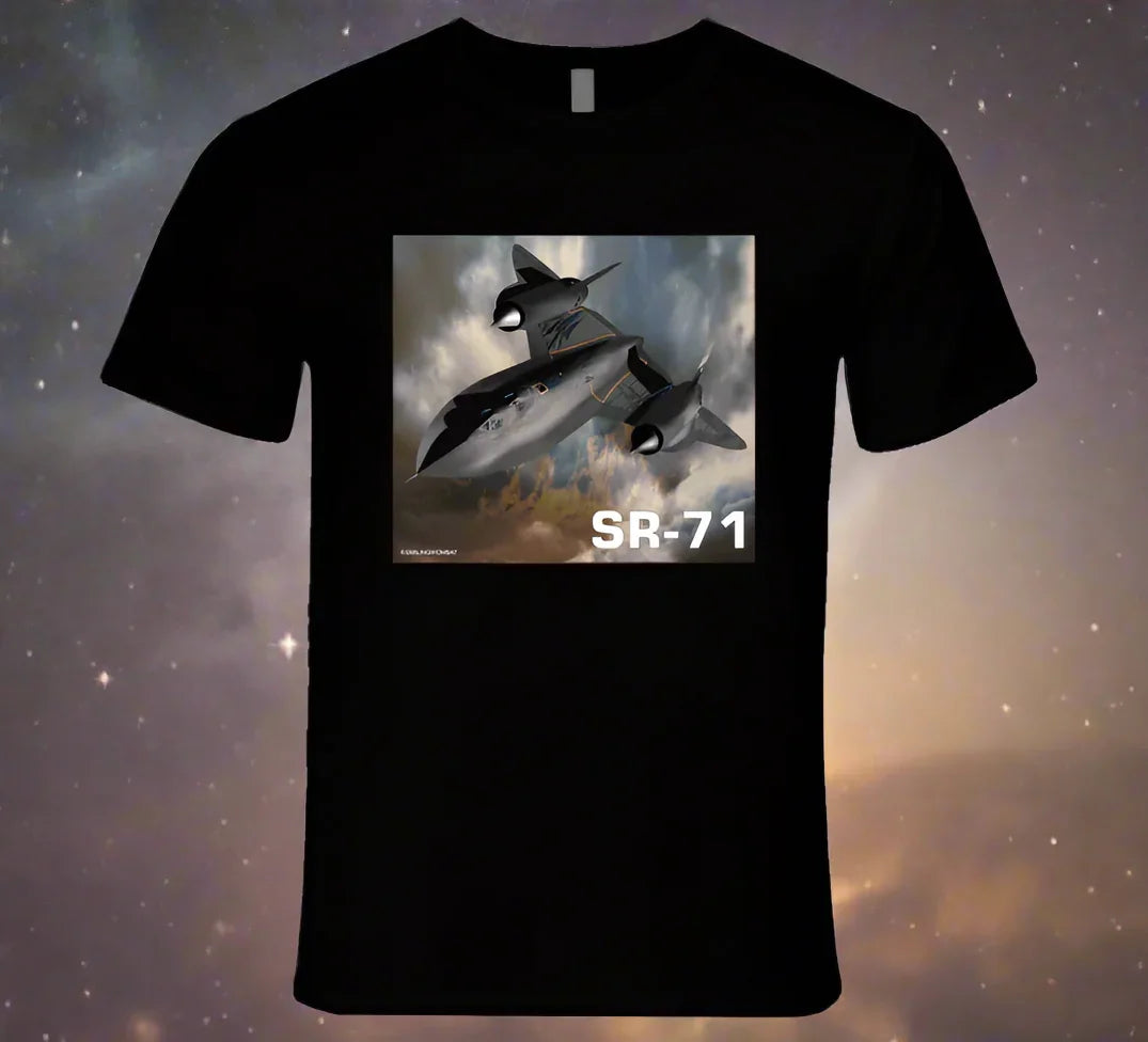 T-shirt: SR-71 Blackbird jet graphic on Smiling Wombat T-shirt
