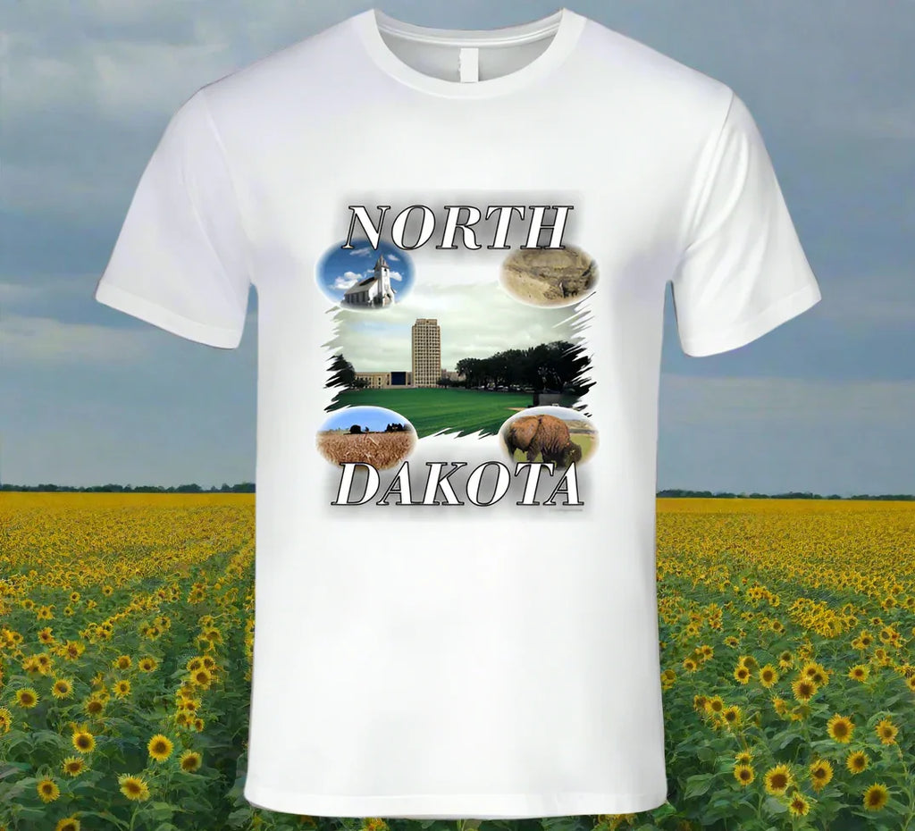 North Dakota T- Shirt - Part of the State Collection by Smiling Wombat - Shopify