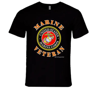 Veteran U.S. Marine T-Shirt - Smiling Wombat