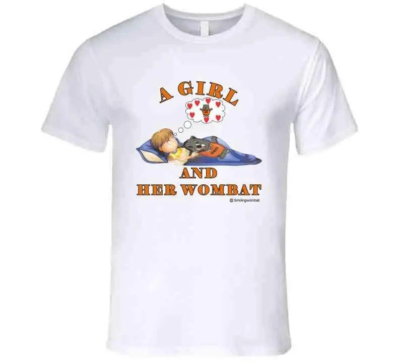 Wombat Pet - A Girl and Her Wombat T-Shirt - Smiling Wombat