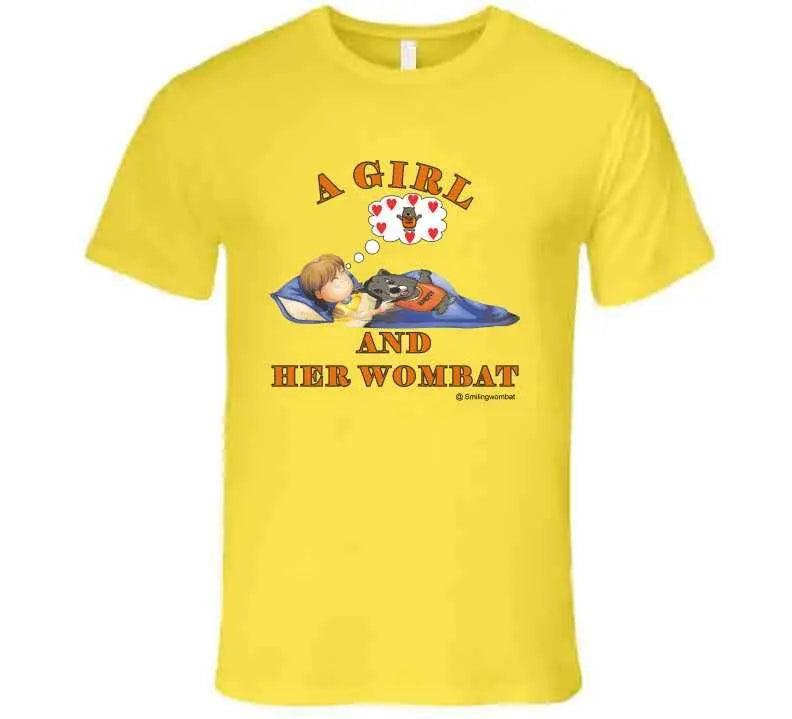 Wombat Pet - A Girl and Her Wombat T-Shirt - Smiling Wombat