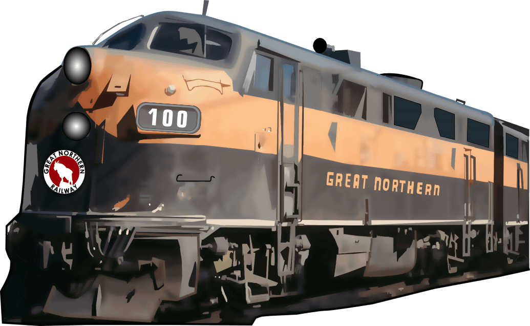 Great Northern Railroad Empire Builder T-Shirt - Smiling Wombat