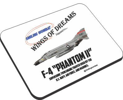 USAF F4 Phantom - Mousepad Mouse Pads Smiling Wombat