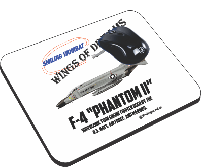 USAF F4 Phantom - Mousepad Mouse Pads Smiling Wombat
