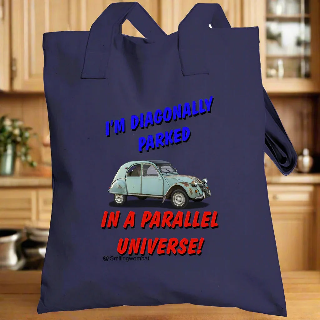 Custom Canvas Tote Bags - "Diagonally Parked" Tote bag - Shopify