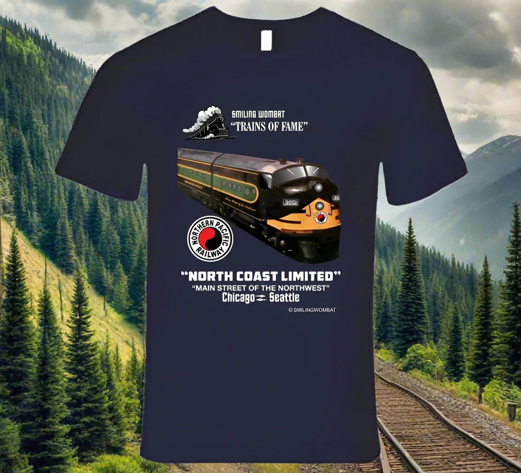 Northern Pacific Railroad History - "Main Street of the Northwest" Black/Navy T-Shirt - Shopify