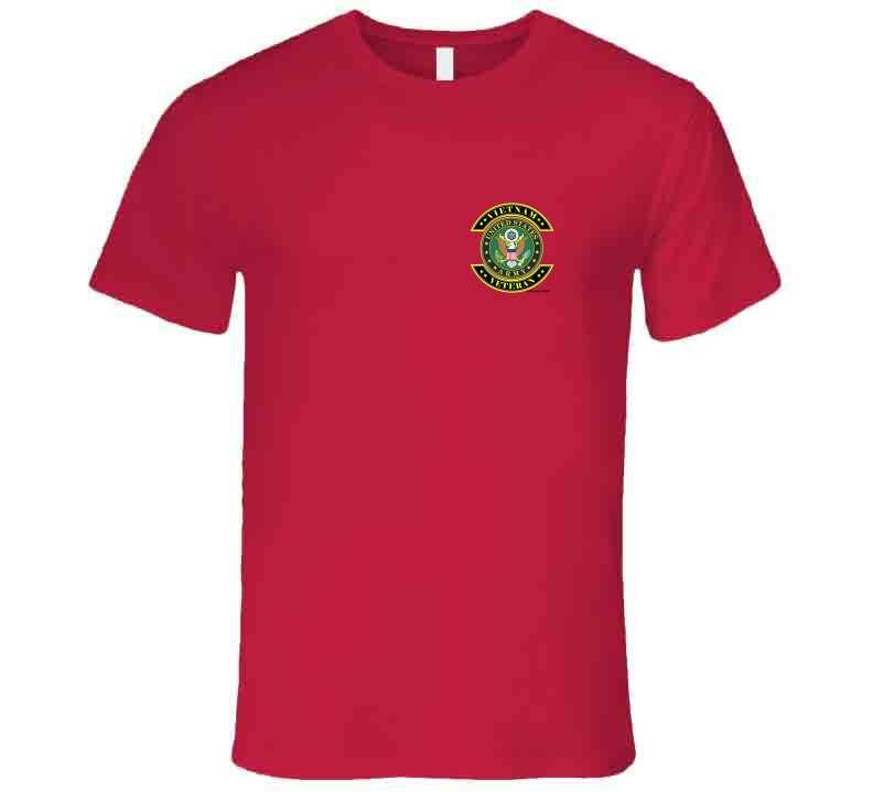 US Army Vietnam Veteran-Left Chest Print T-Shirt - Smiling Wombat