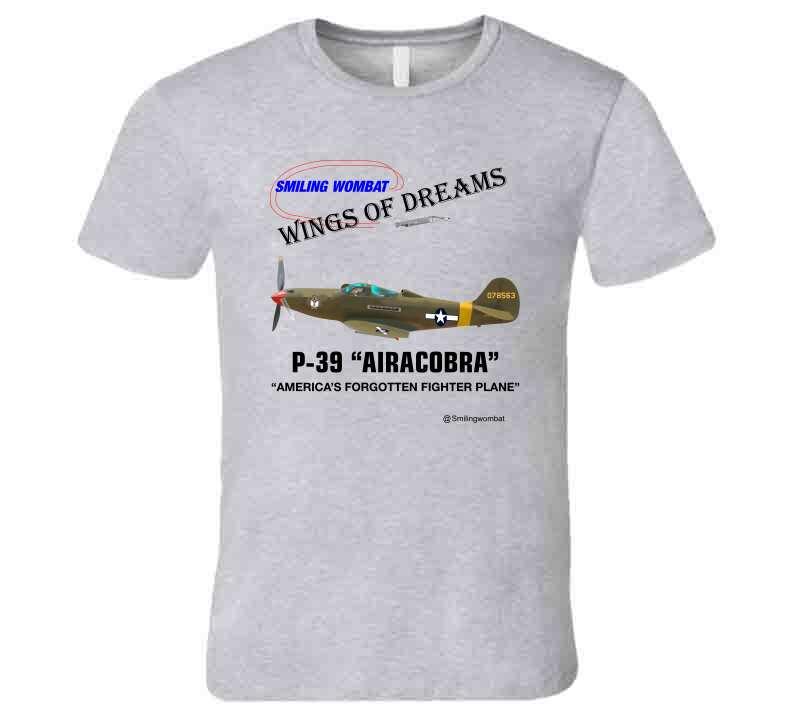 Bell Airacobra - P39 WW2 Fighter - T-Shirt - Smiling Wombat