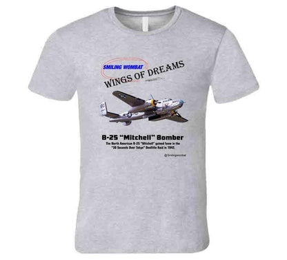 B25 Mitchell Bomber T Shirt T-Shirt Smiling Wombat