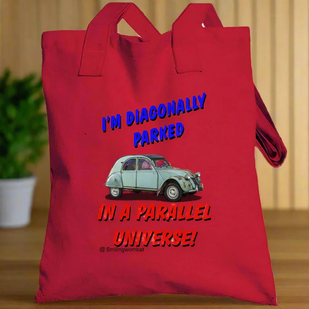 Custom Canvas Tote Bags - "Diagonally Parked" Tote bag - Shopify