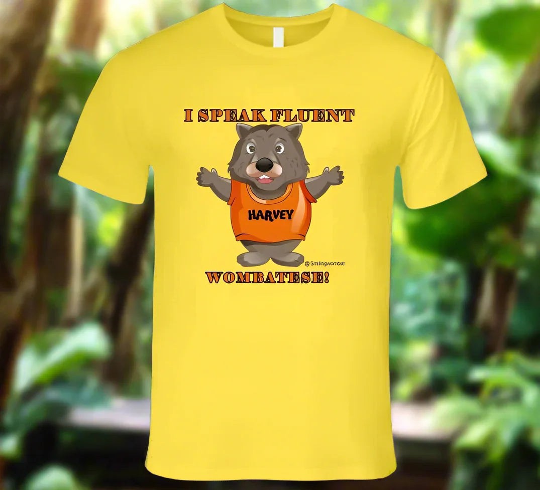 Multilingual Meaning Harvey Speaks Wombatese and other Languages T-Shirt - Shopify