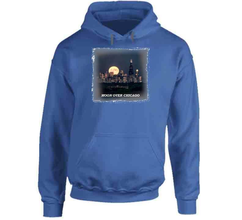 Moon Over Chicago T- Shirt and Sweatshirt Collection - Smiling Wombat