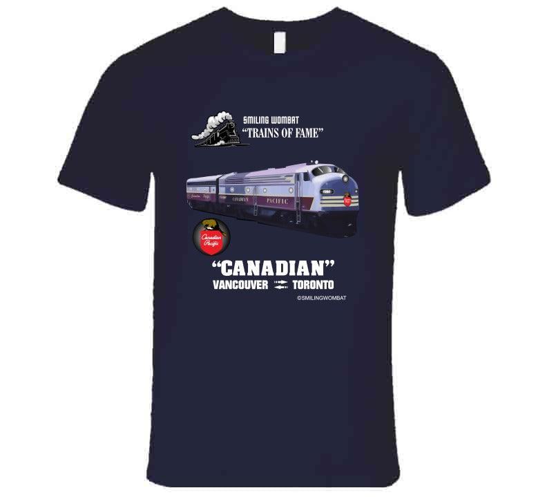 Canadian Pacific Railway "Canadian" Black/Navy T-Shirt - Smiling Wombat