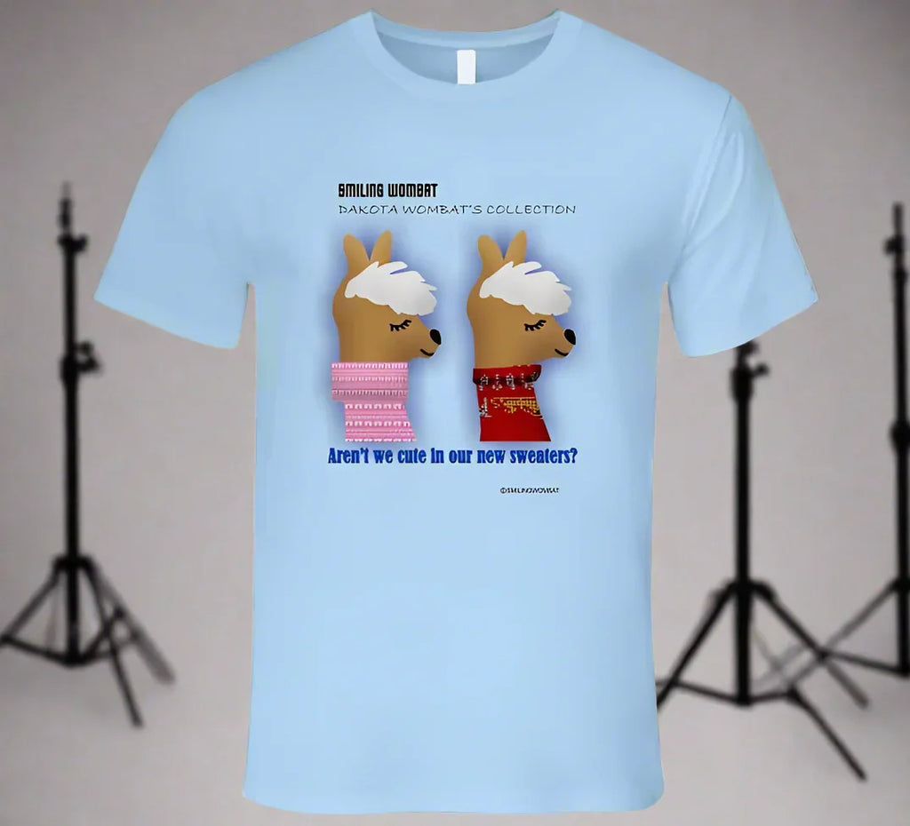 Cute Llamas - Chuck and Lenny, the Twin Llamas Wearing Sweaters - T-Shirt - Shopify