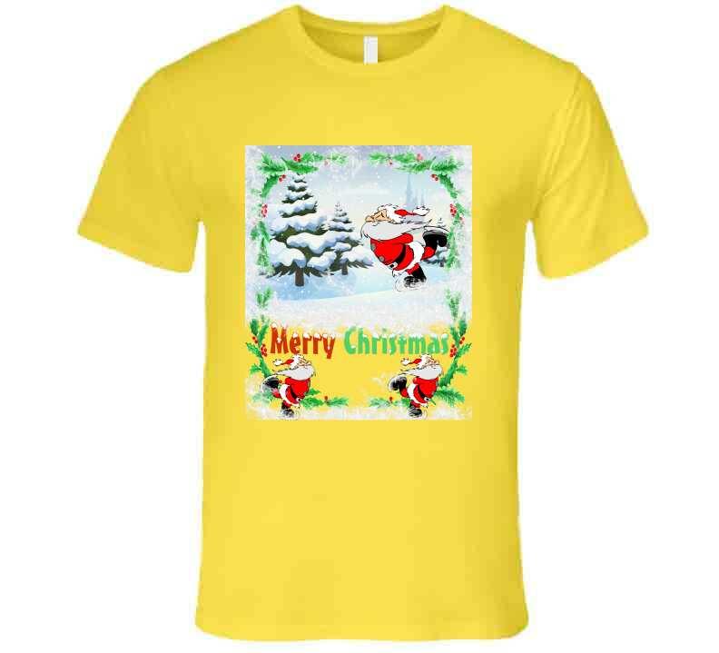 Merry Christmas   Skating Santa T-Shirt and Sweatshirt collection T-Shirt Smiling Wombat