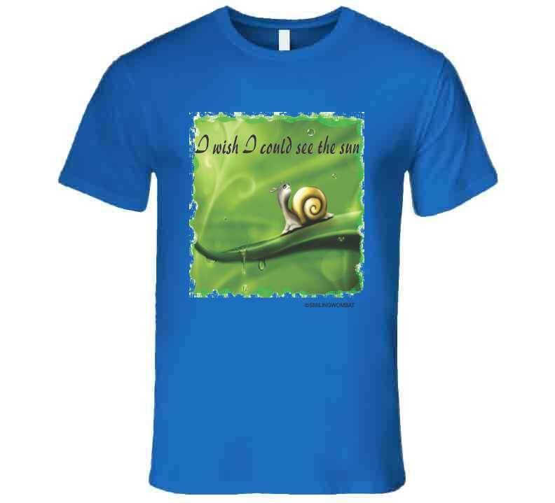 Spring Rain Snail in Rain - T Shirt T-Shirt Smiling Wombat