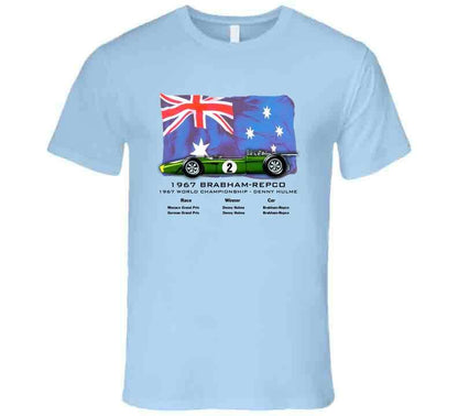 Brabham F1 1967 Grand Prix Champion Race Car T-Shirt - Smiling Wombat
