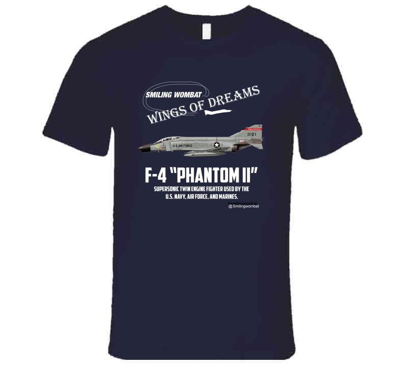 F4 Phantom | Black/Navy T Shirt T-Shirt Smiling Wombat