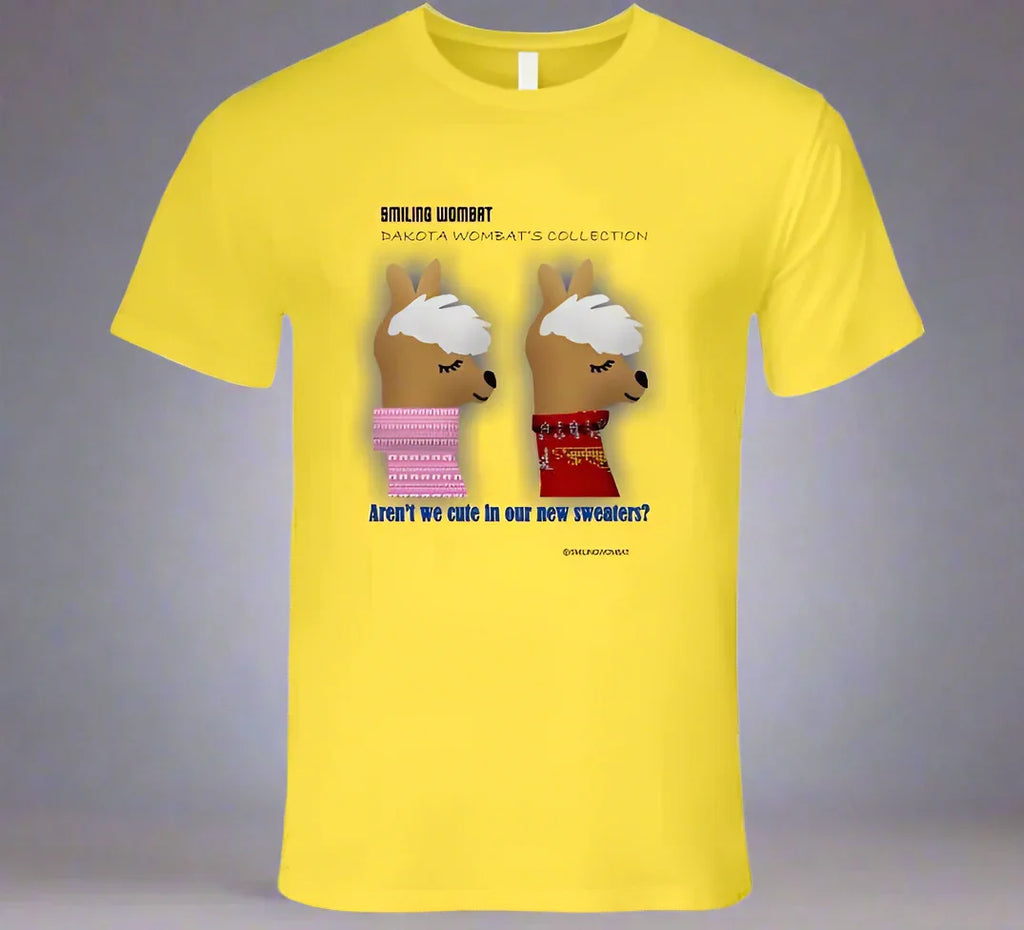 Cute Llamas - Chuck and Lenny, the Twin Llamas Wearing Sweaters - T-Shirt - Shopify