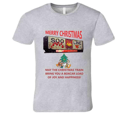 The Christmas Train - Bringing you a Boxcar of Fun T-Shirt - Smiling Wombat
