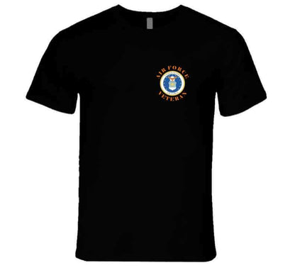 Veteran USAF-Left Chest Print T Shirt T-Shirt Smiling Wombat