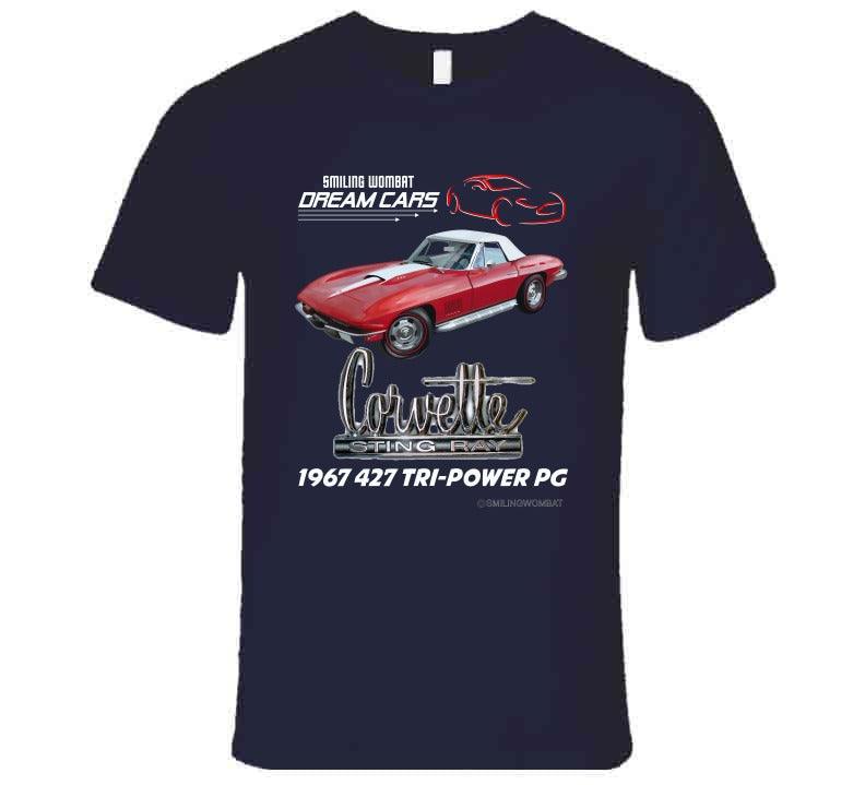 Corvette Stingray 427 - Dark T-Shirt T-Shirt Smiling Wombat