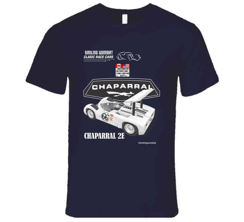 Chaparral Cars 2E - Groundbreaking Winged Can-Am Car T-Shirt Smiling Wombat