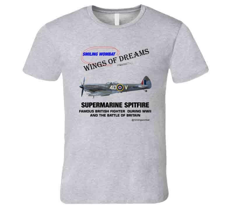 Supermarine Spitfire - T Shirt T-Shirt Smiling Wombat