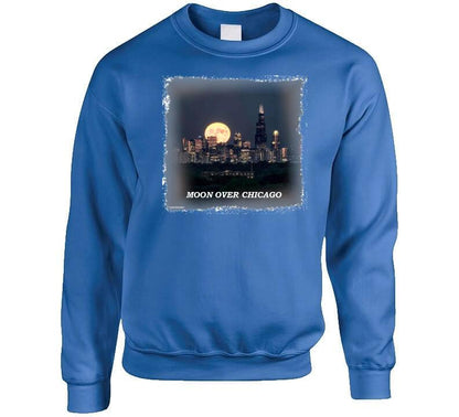 Moon Over Chicago T- Shirt and Sweatshirt Collection Smiling Wombat