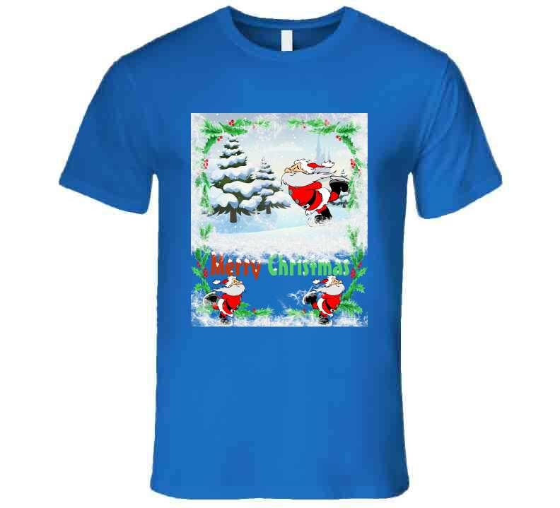 Merry Christmas   Skating Santa T-Shirt and Sweatshirt collection T-Shirt Smiling Wombat