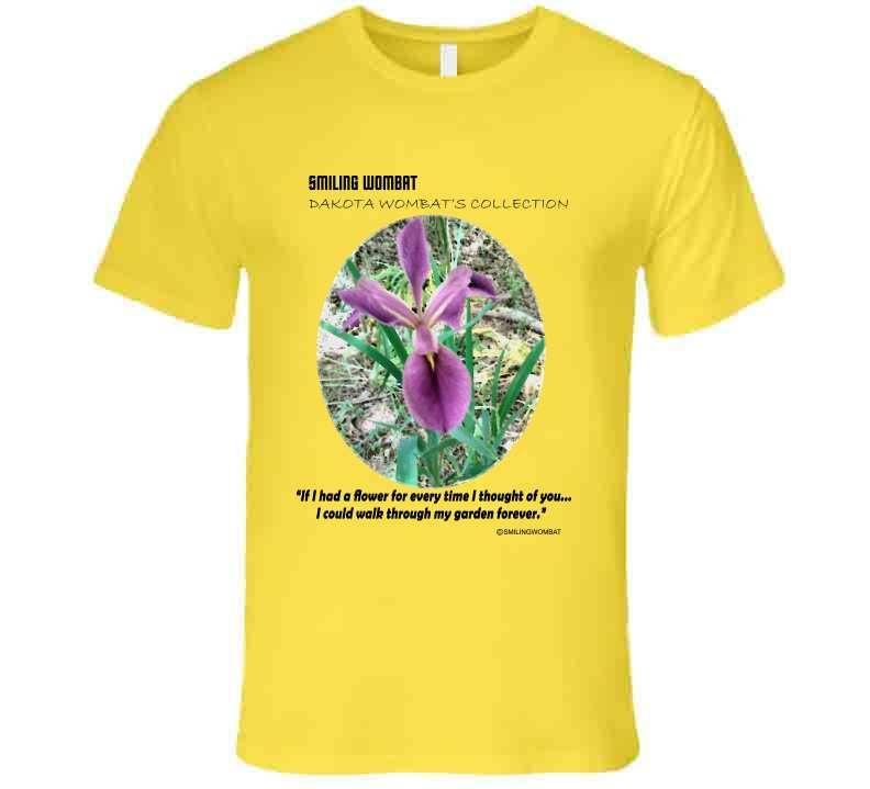 Purple Iris Flower Iris T Shirt - Smiling Wombat