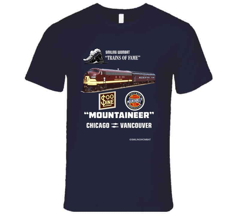 Soo Line Passenger Trains the "Mountaineer" Dark T-Shirt - Smiling Wombat