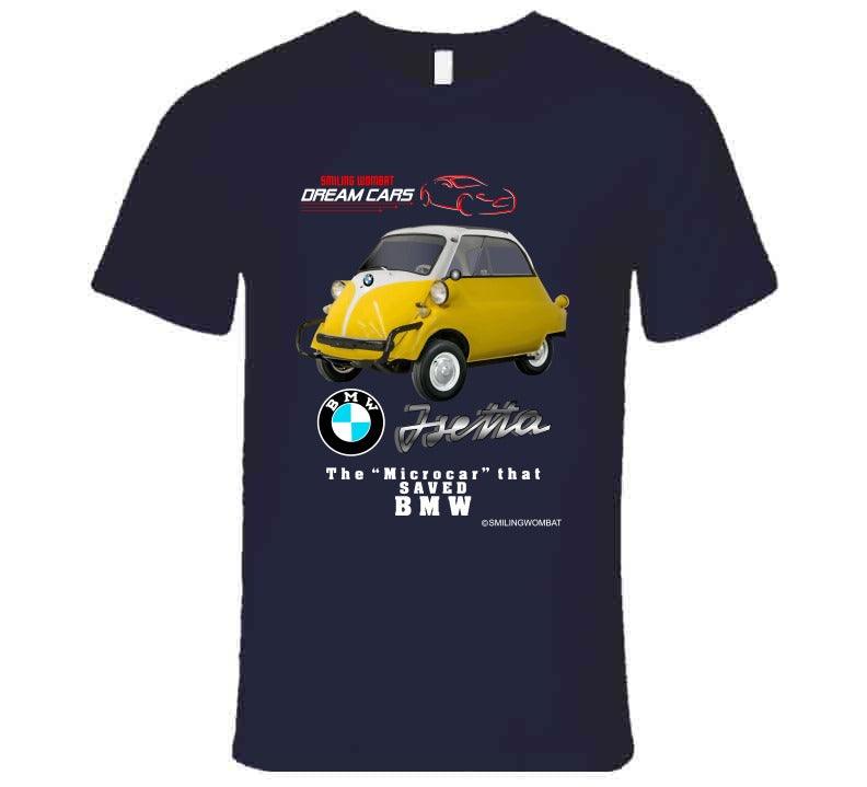 BMW Isetta "Microcar" Dark T-Shirt - Smiling Wombat
