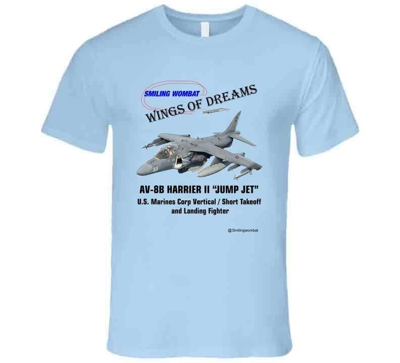 U.S. Marine Harrier - "Jump Jet" T-Shirt - Smiling Wombat