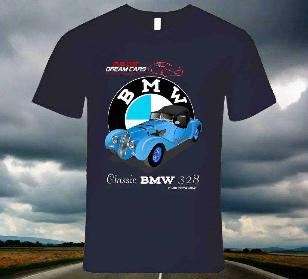 Classic BMW 328- Black/Navy T Shirt - Shopify