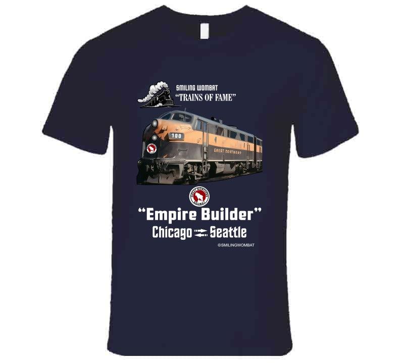 Great Northern Empire Builder Dark T-Shirt T-Shirt Smiling Wombat