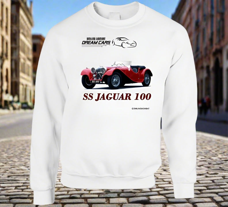 Classic Car Jaguar 100 - Smiling Wombat