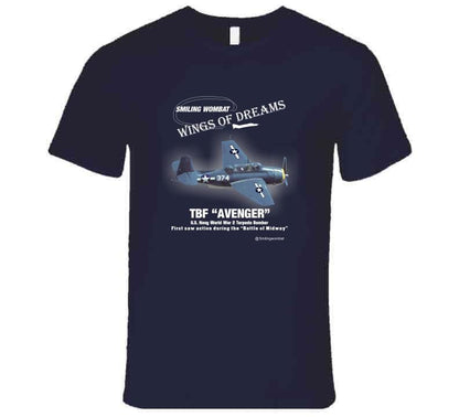 U.S. Navy Avenger - Black/Navy T-Shirt T-Shirt Smiling Wombat