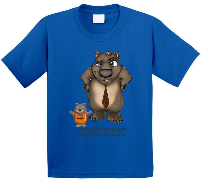 Father In Law - Harvey meets his Father In Law - T Shirt - Smiling Wombat
