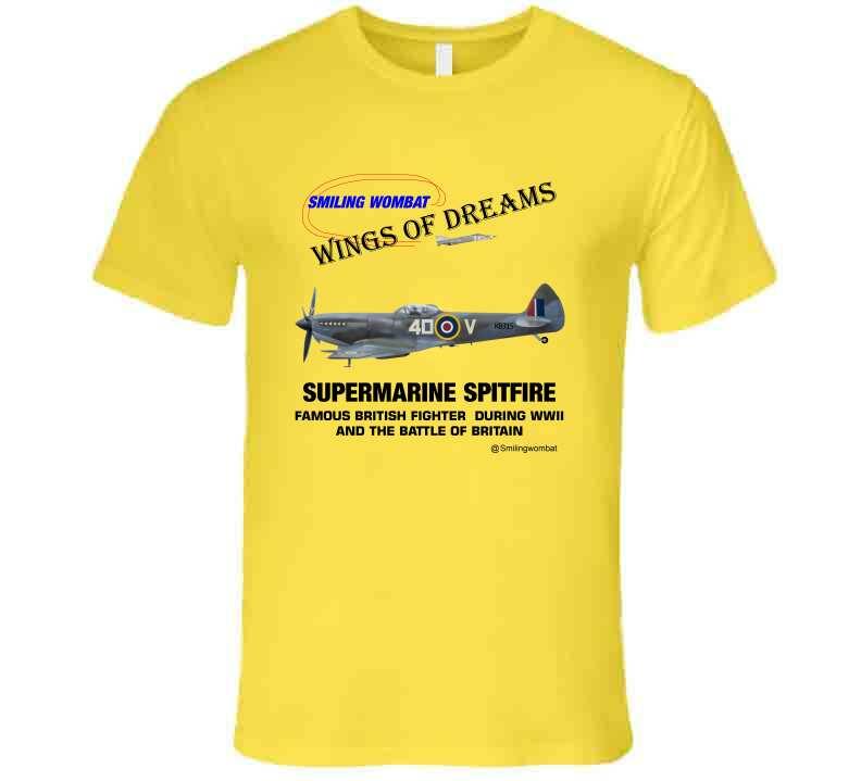 Supermarine | British Plane | WWII | Smiling Wombat | T-Shirt