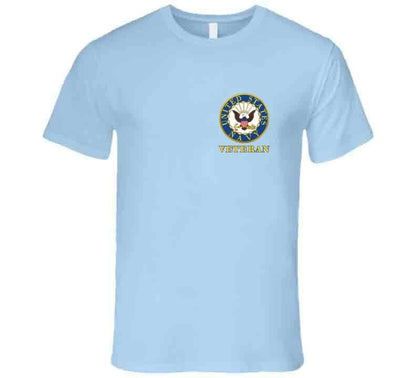 United States Navy Veteran - Left Chest Print Shirts T-Shirt Smiling Wombat