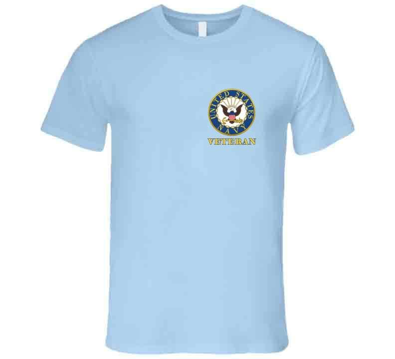 United States Navy Veteran - Left Chest Print Shirts - Smiling Wombat