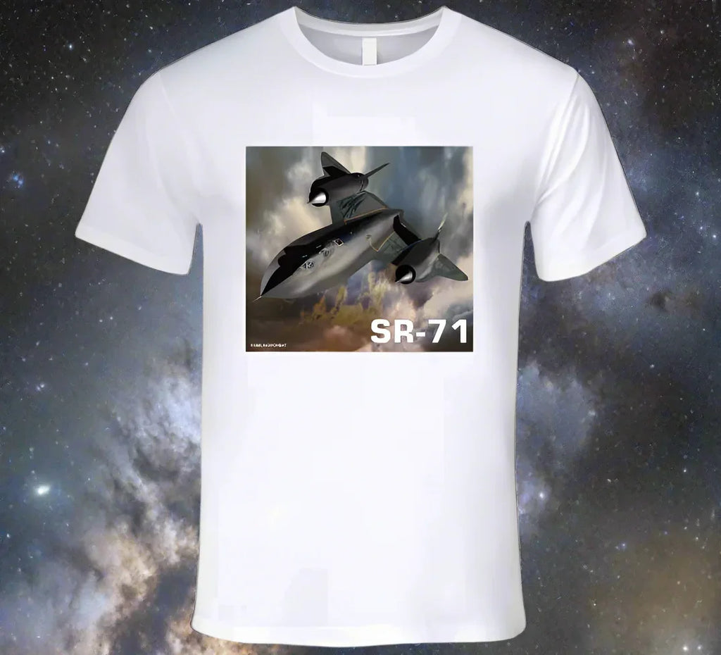 T-shirt: SR-71 Blackbird jet graphic on Smiling Wombat T-shirt
