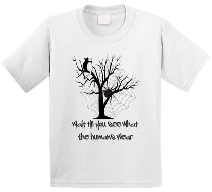 Spooky Attire - "What do humans wear" Halloween T-Shirt T-Shirt Smiling Wombat