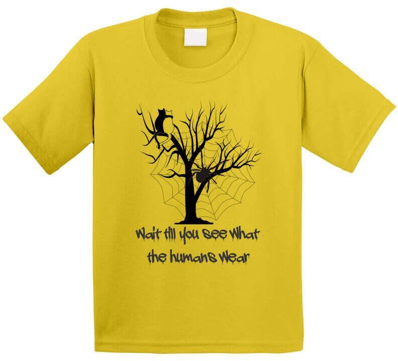 Spooky Attire - "What do humans wear" Halloween T-Shirt - Shopify