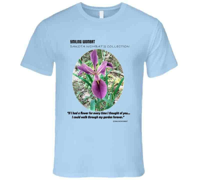 Purple Iris Flower Iris T Shirt T-Shirt Smiling Wombat