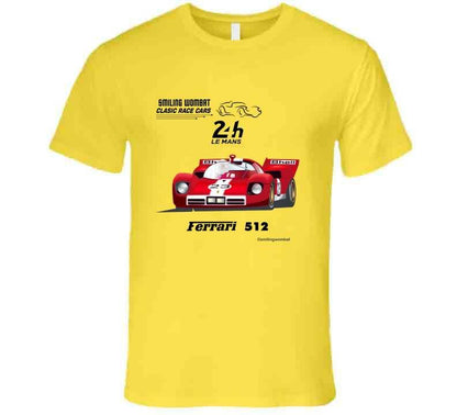 1970 Ferrari 512s - Powerful and Beautiful Le Mans Racer T-Shirt Smiling Wombat
