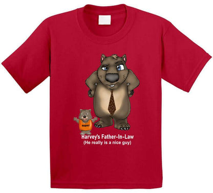 Father in law - Harvey's Father-in-Law - T-Shirt - Smiling Wombat