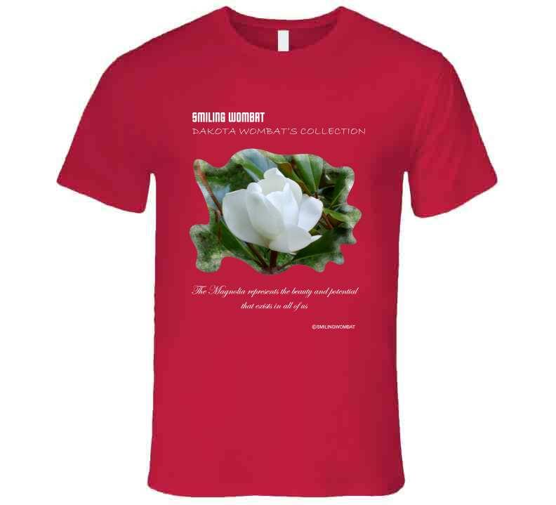 Beautiful Magnolia Blossom Premium T Shirt - Smiling Wombat