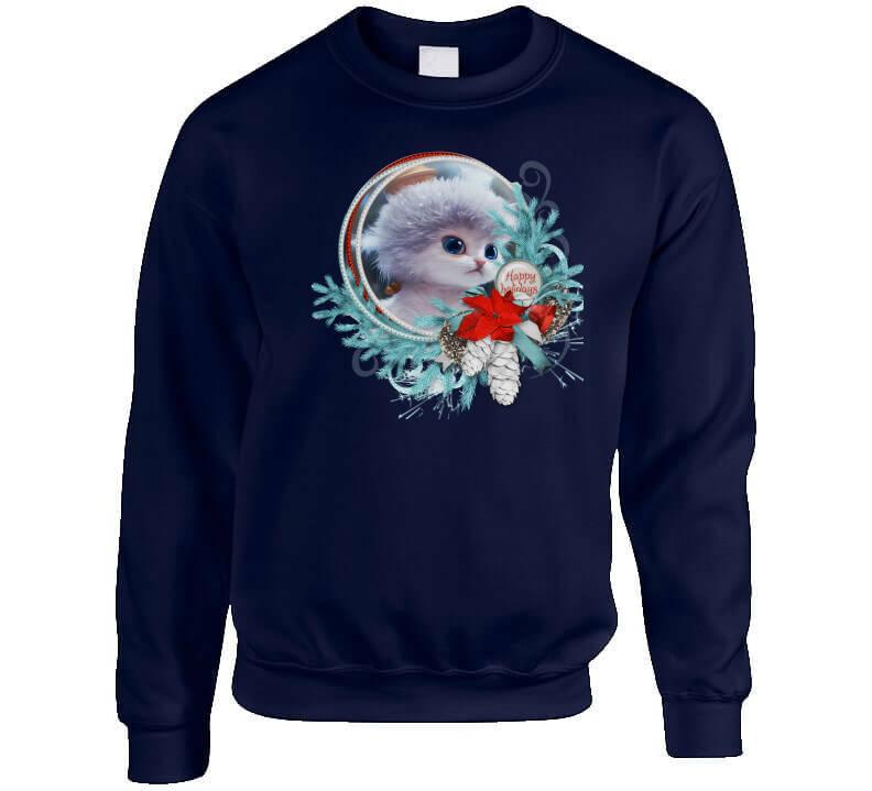 Happy Holiday Cat T-Shirt and Sweatshirt Collection - Smiling Wombat